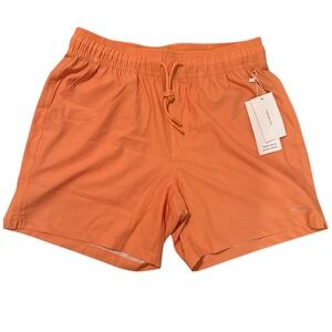 NWT MAAMGIC Orange Athletic Shorts Drawstring Pockets Size M